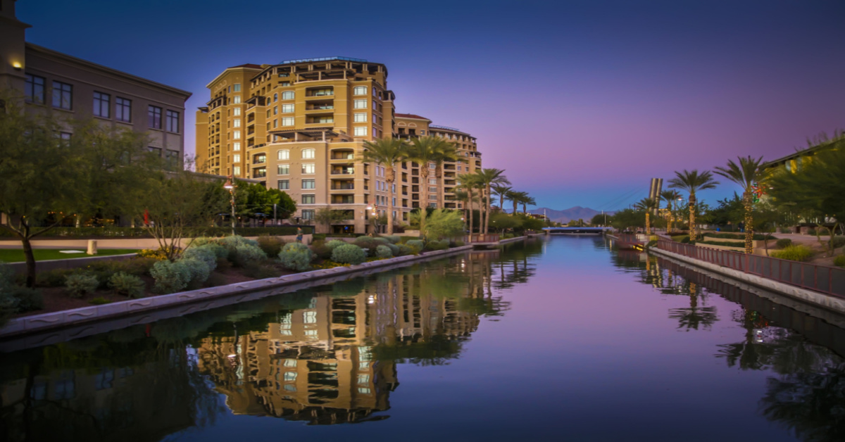 Canal running through, Scottsdale, Arizona, USA
